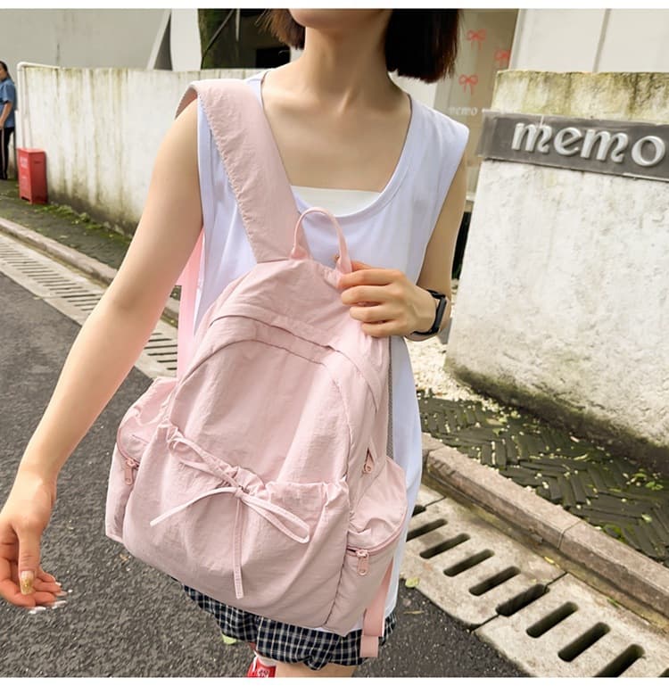 高校生リュック ピンク ふんわり優しい学生用背負いかばん