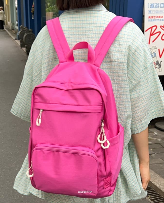高校生リュック ピンク 多機能防水学生リュック 大容量収納バッグ