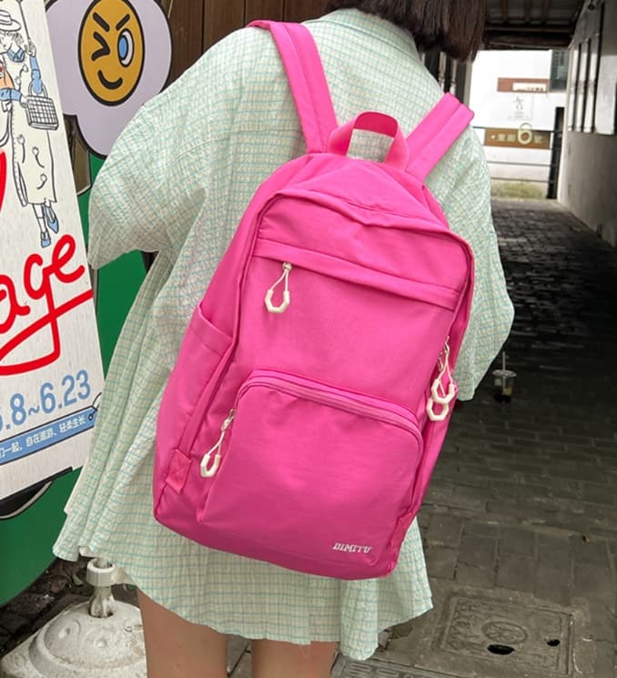 高校生リュック ピンク 多機能防水学生リュック 大容量収納バッグ