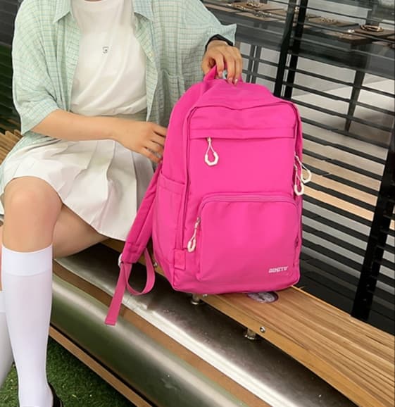 高校生リュック ピンク 多機能防水学生リュック 大容量収納バッグ