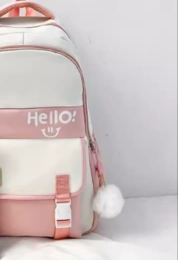高校生リュック ピンク かわいい学生用二色配色バックパック