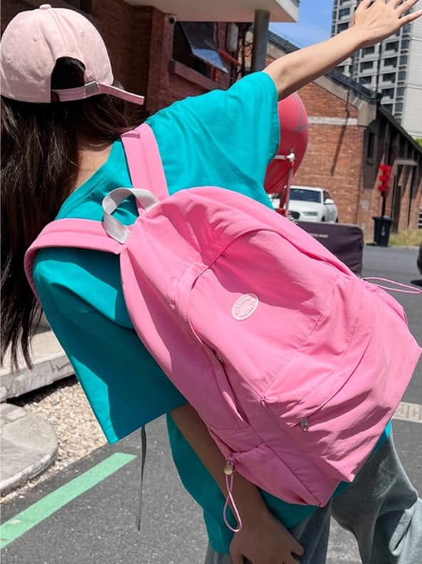 高校生リュック ピンク 軽量カジュアル学生リュック