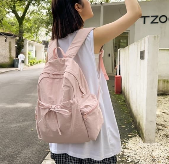 高校生リュック ピンク ふんわり優しい学生用背負いかばん