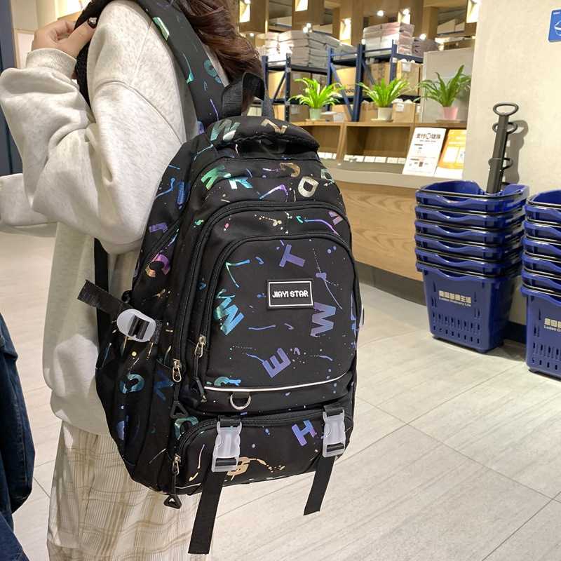 高校生 リュック アルファベット柄 学生リュック