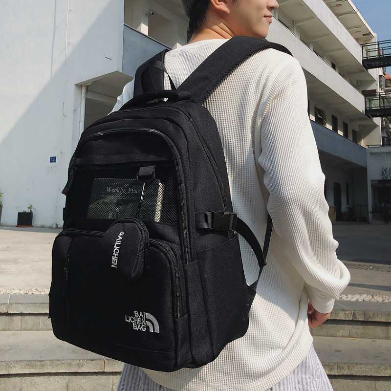 高校生 リュック メッシュポケット付き多機能通学リュック