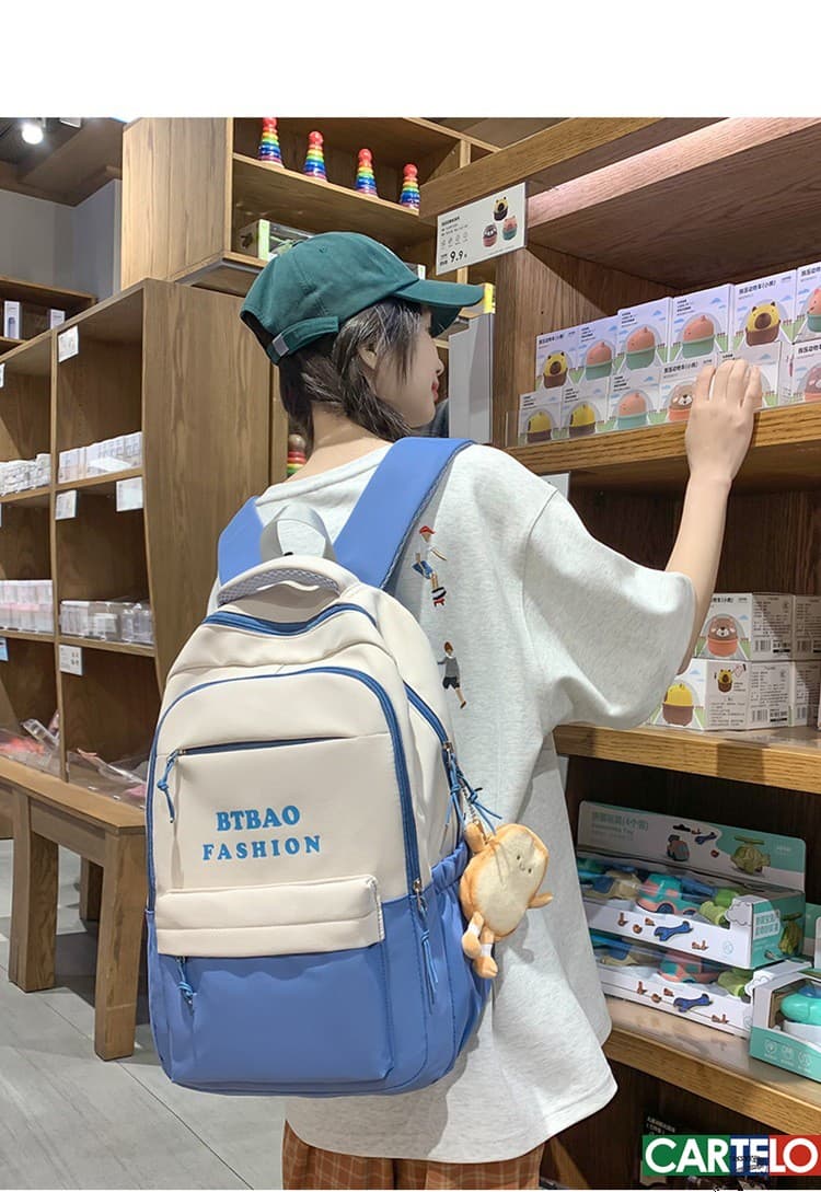 高校生 リュック 可愛いぬいぐるみ付き学生リュック