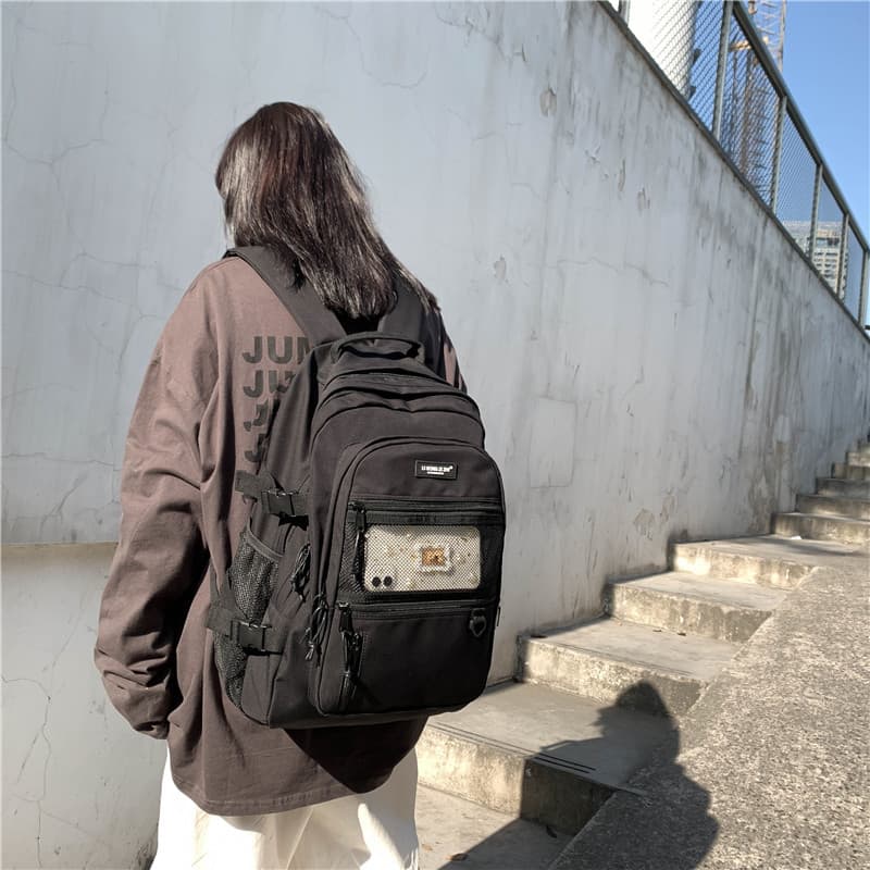 高校生 リュック メッシュポケット付き スクールリュック