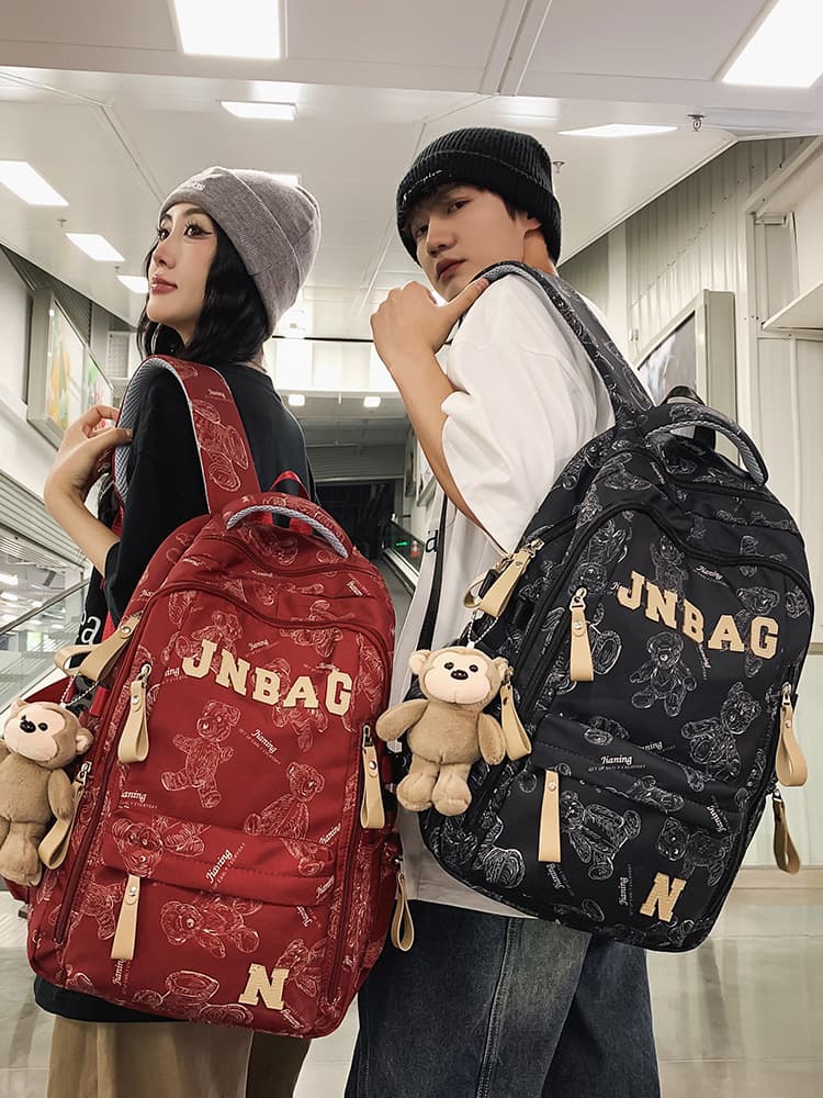 高校生 リュック クマ柄 学生向けデイパック