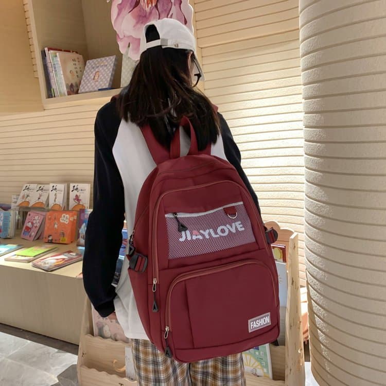 高校生 リュック メッシュポケット付き多機能学生リュック