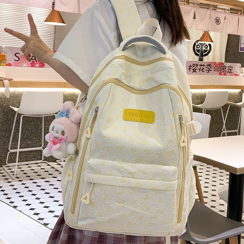 高校生 リュック ハート柄 きらきら通学リュック