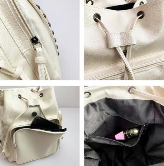 高校生 リュック 合成皮革十字架デザイン大容量リュック