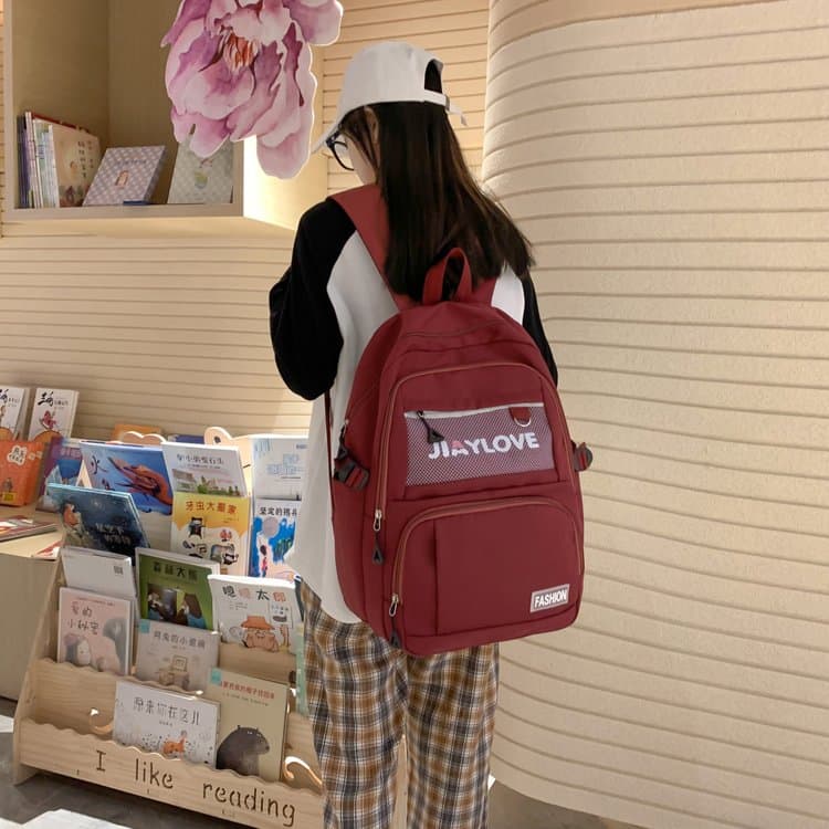 高校生 リュック メッシュポケット付き多機能学生リュック
