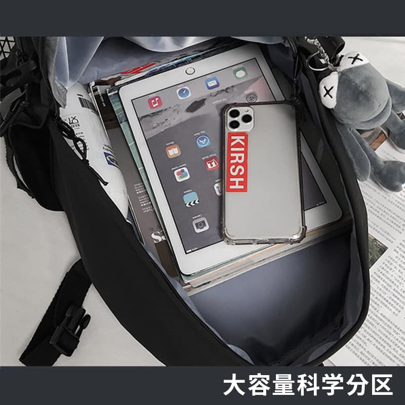 高校生 リュック カジュアル紐デザイン学生用バックパック