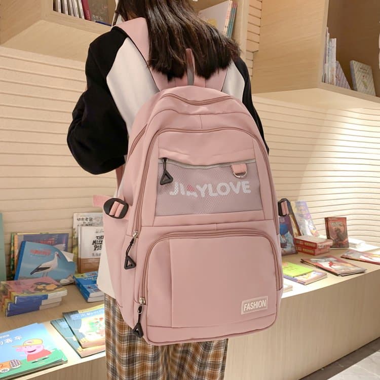 高校生 リュック メッシュポケット付き多機能学生リュック