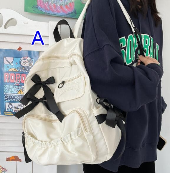 高校生 リュック 女子高生向け可愛いリボン付きリュック通学用