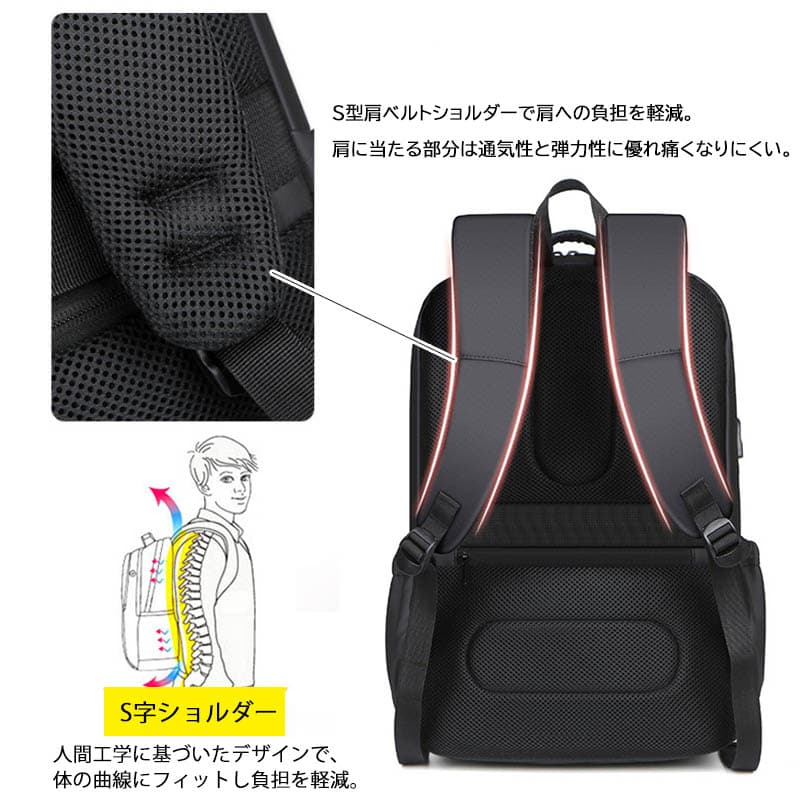 高校生 リュック 高校生向け多機能防水リュック充電ポート付き大容量