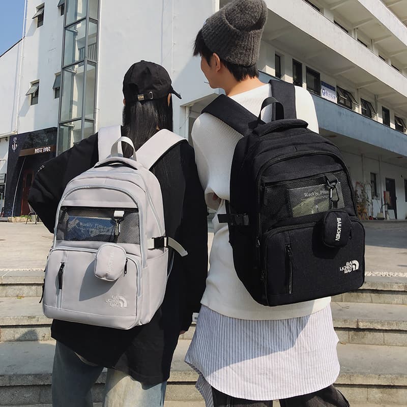 高校生 リュック メッシュポケット付き多機能通学リュック