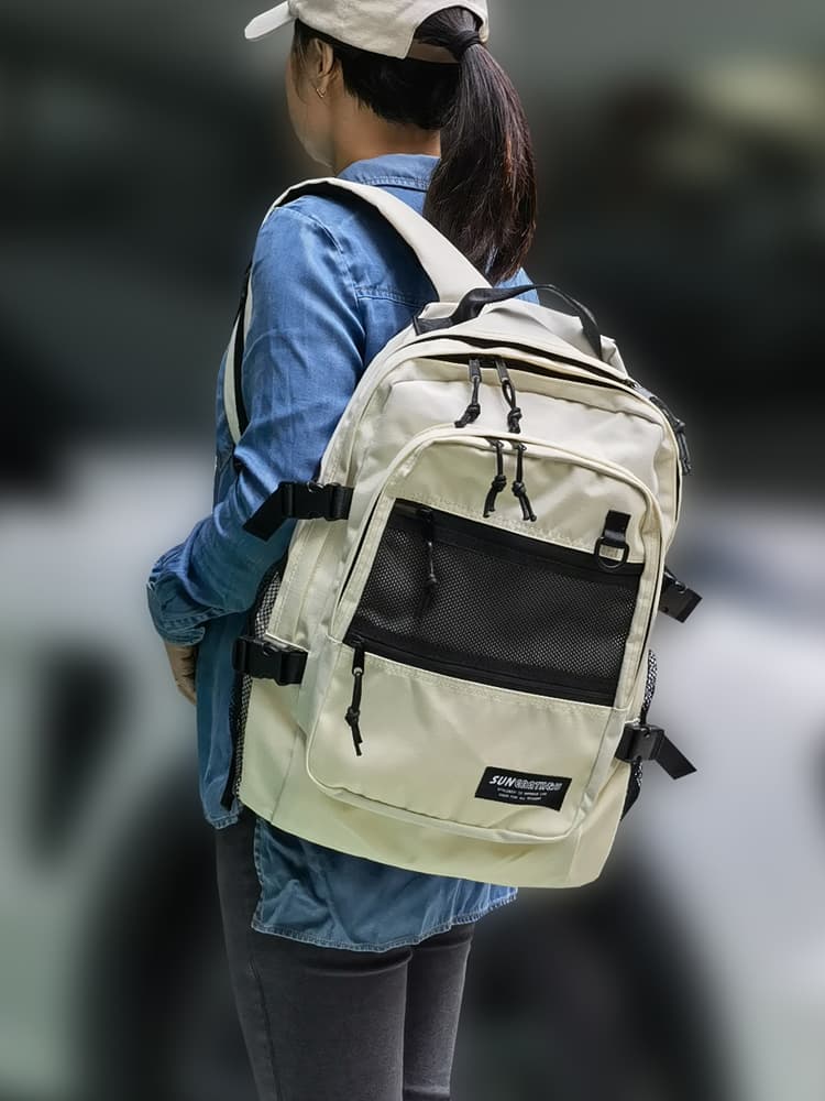 高校生 リュック メッシュポケット付き 学生の機能的リュック