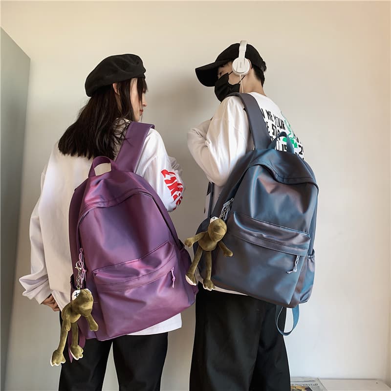 高校生 リュック ぬいぐるみチャーム付き学生バックパック