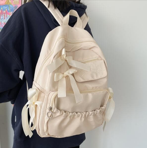 高校生 リュック 女子高生向け可愛いリボン付きリュック通学用