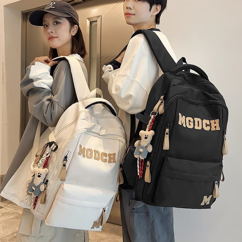 高校生 リュック カジュアル くま付き 学生用リュック