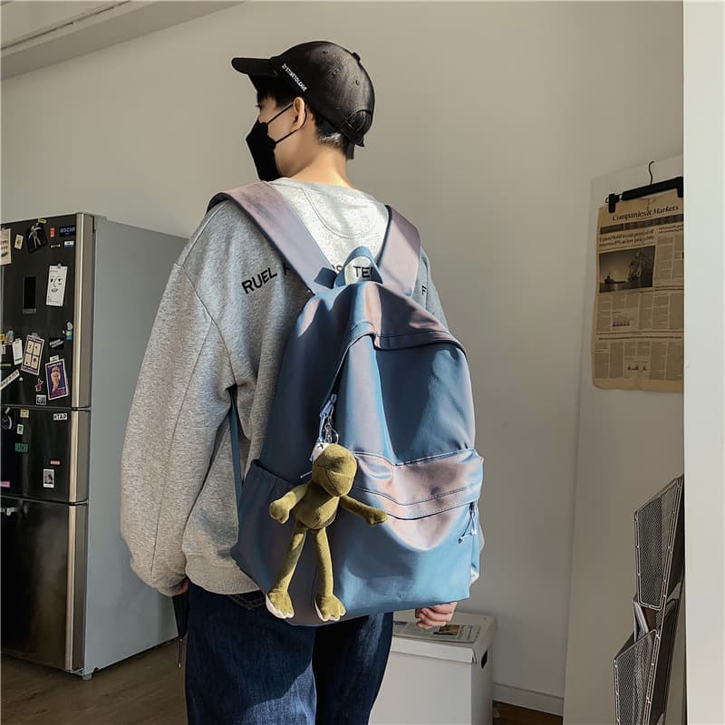 高校生 リュック ぬいぐるみチャーム付き学生バックパック