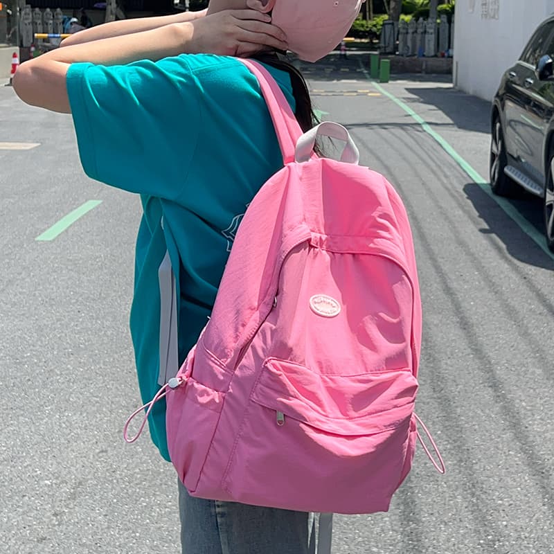 高校生リュック ピンク 軽量カジュアル学生リュック
