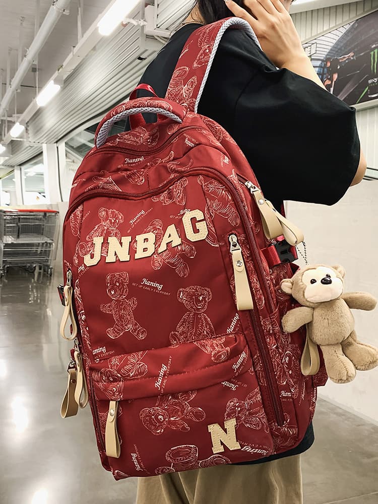 高校生 リュック クマ柄 学生向けデイパック