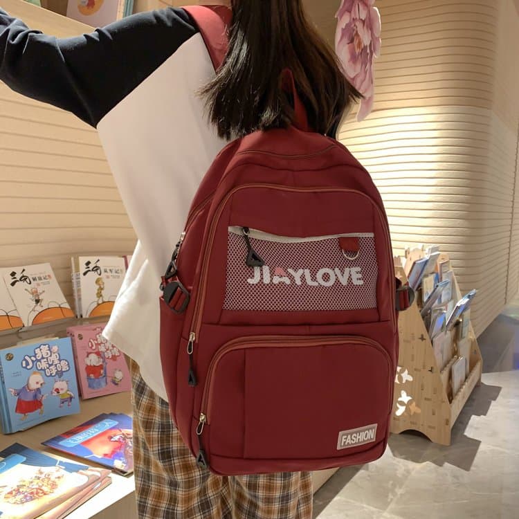 高校生 リュック メッシュポケット付き多機能学生リュック