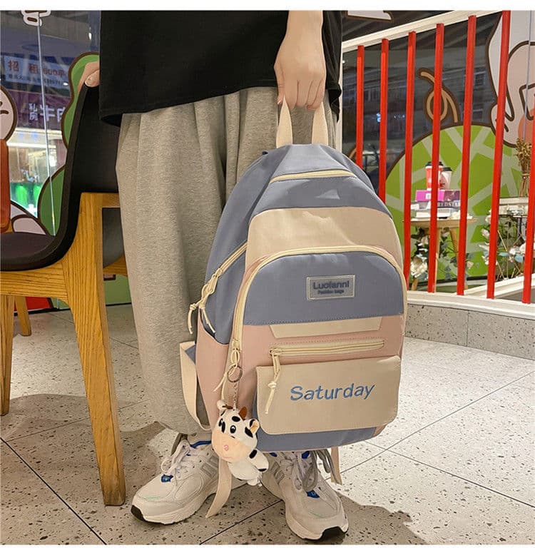 高校生 リュック 可愛い牛さん付き学生リュック