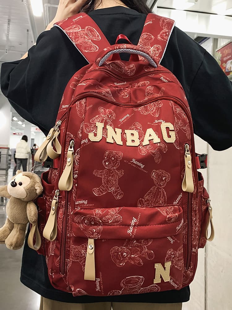 高校生 リュック クマ柄 学生向けデイパック