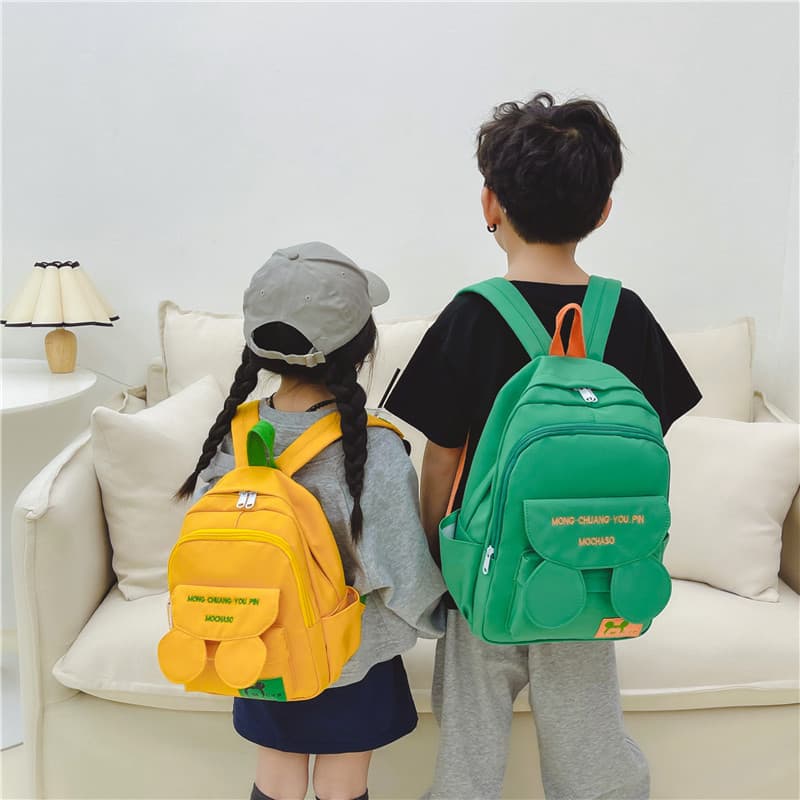 高校生 リュック かわいい丸ポケット付き学生リュック