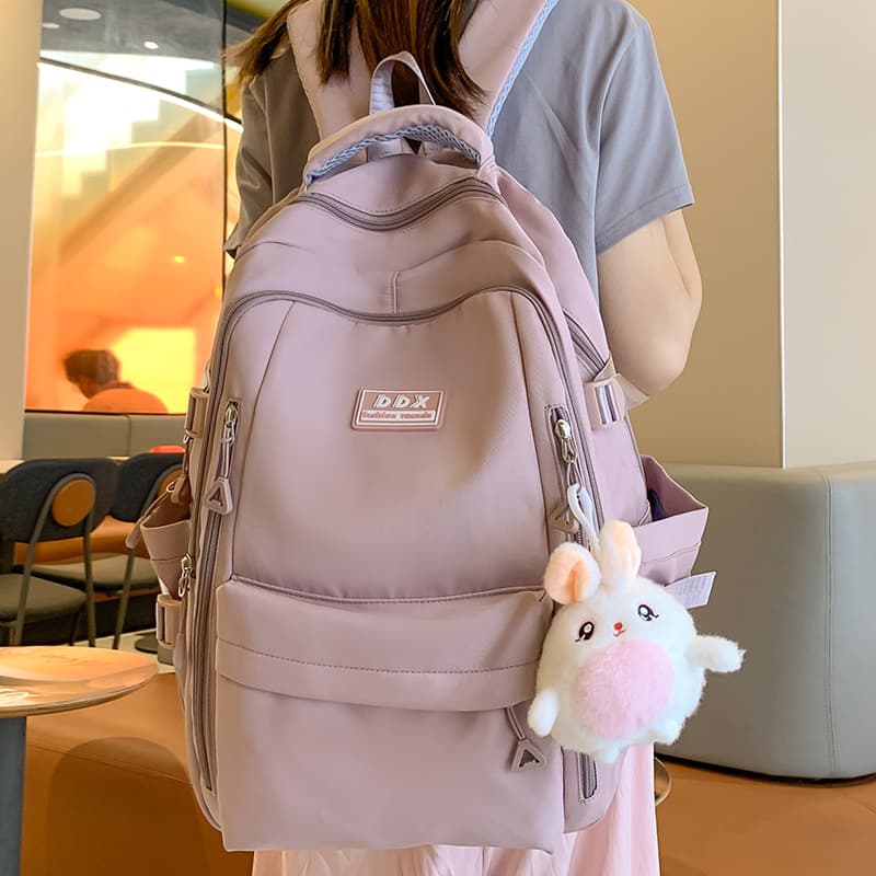 高校生 リュック 女子高生向けふわふわうさぎ付きデイパック