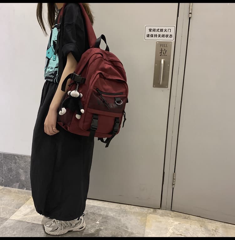 高校生 リュック メッシュポケット付き学生リュック