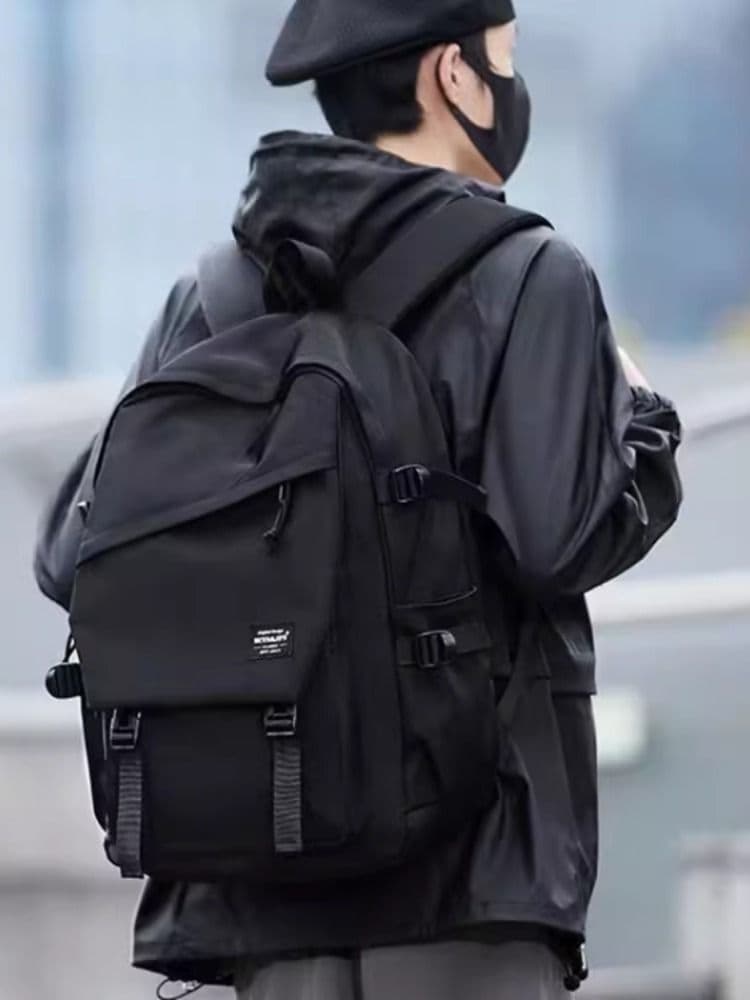 高校生 リュック 学生向け多機能フラップバックパック