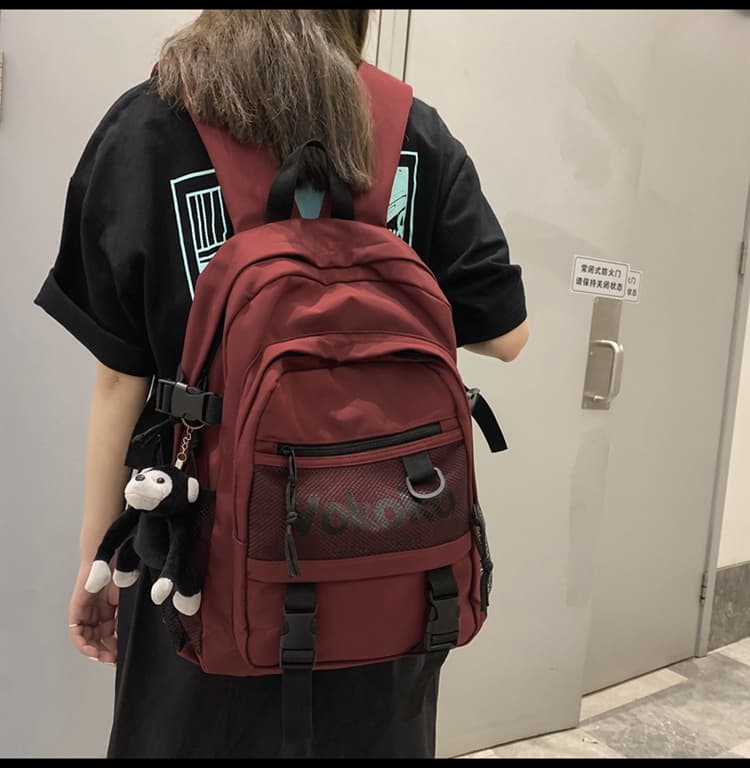高校生 リュック メッシュポケット付き学生リュック